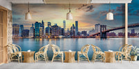 New York sunset panorama wallpaper for urban decor