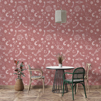 Space Voyage Rose Color Wallpaper for vibrant rooms