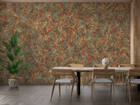 Colorful Embroidery Dancing Microbes Wallpaper Murals - Giffywalls