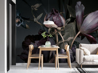 Elegant Peony and Tulip Wall Design
