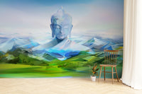 Calming Buddha Mountain Wallpaper Mural - Giffywalls