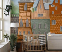 Small city mural perfect for nurseries

