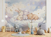 Celestial Animal Cuddle Wall Mural