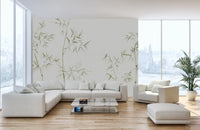 Elegant bamboo tree mural for interiors wallpaper