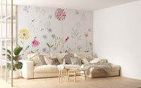 Bloom and bird wallpaper mural for contemporary spaces
