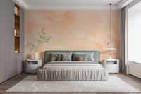 Elegant wall mural showcasing Pantone peach melody shades
