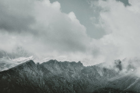 Snow Mountains Foggy Wallpaper Mural