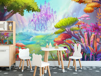 Kids’ Animated Fairy Castle Wallpaper Mural - Giffywalls