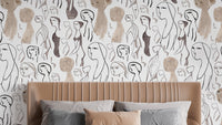 Artistic Faces Wallpaper for a serene bedroom