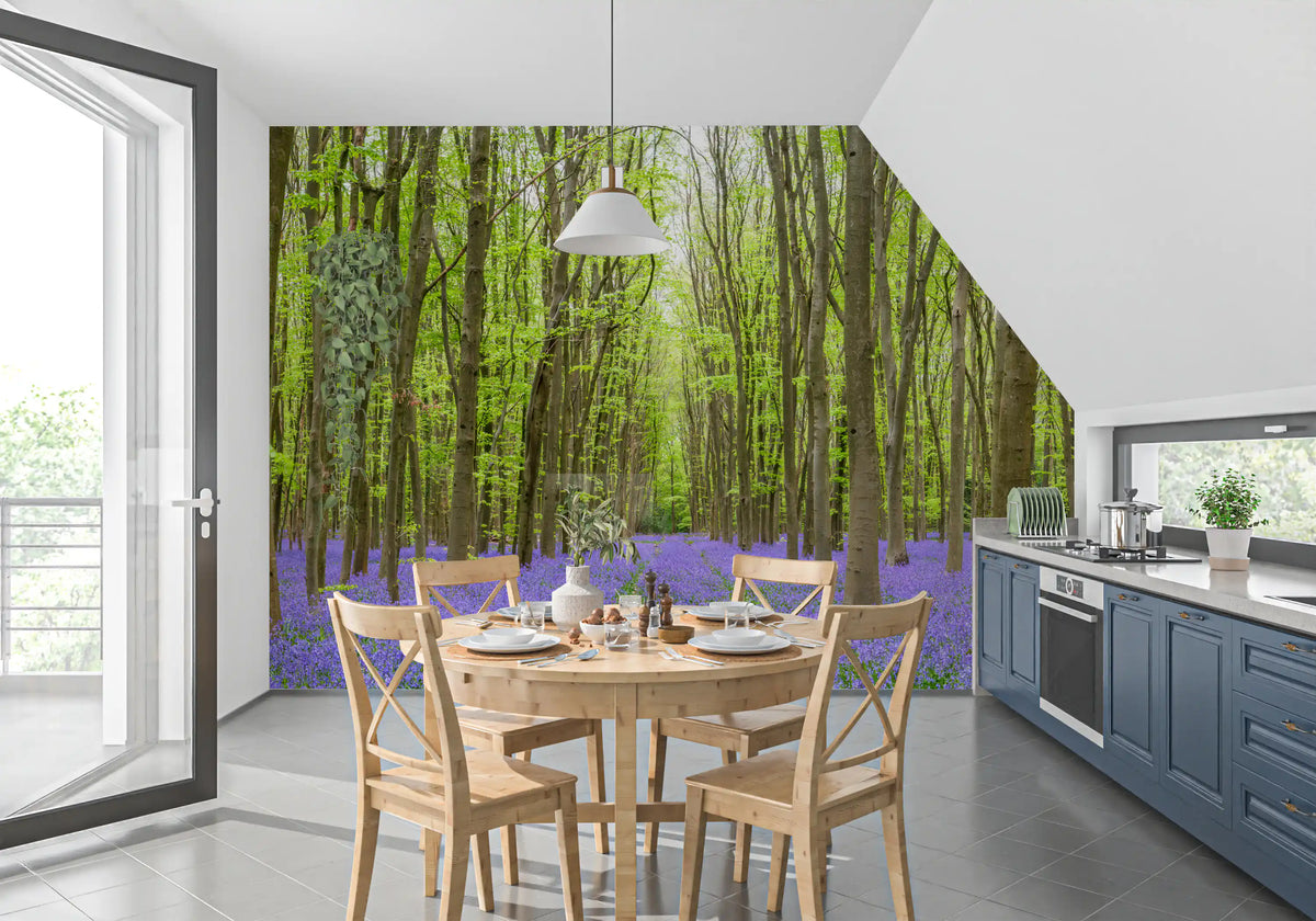 Springtime Woodland Floral Path Wall Mural