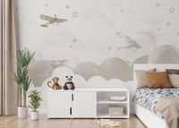 Nursery serenity with Skyward Fantasies Wallpaper