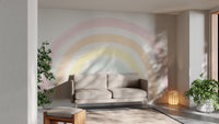Pastel Rainbow Wall Mural creates warmth in your living room