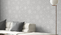 Gray snowflake wallpaper with winter charm

