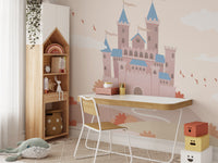 Whimsical castle wallpaper brings enchantment to playrooms