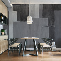 Abstract grey geometric wallpaper with chalk texture design
