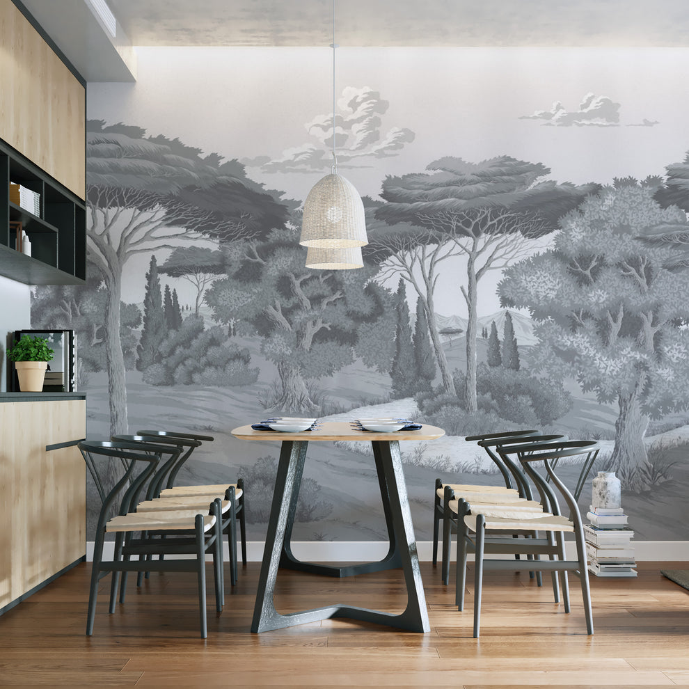 Monochrome Scenic Landscape Wall Mural Monochrome Scenic Landscape Wall Mural