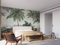 Watercolor Green trees Wallpaper Murals - Giffywalls