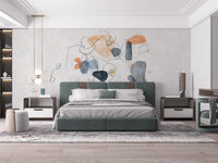 Bold artful echoes wallpaper mural for rooms