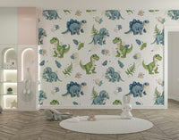 Whimsical dinosaur print for baby room

