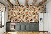 Artistic pizza wallpaper for cafe vibe

