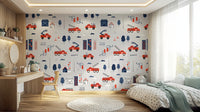 Rescue-themed wallpaper for boys’ room decor