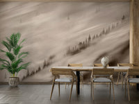 Classic valley landscape in sepia – Forest Valley Sepia Wallpaper