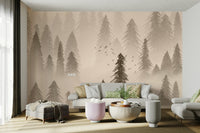 Rainforest Sepia Wallpaper – Vintage Forest Mural