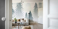 Snowing Forest Wallpaper – Cozy Bedroom Accent Wall