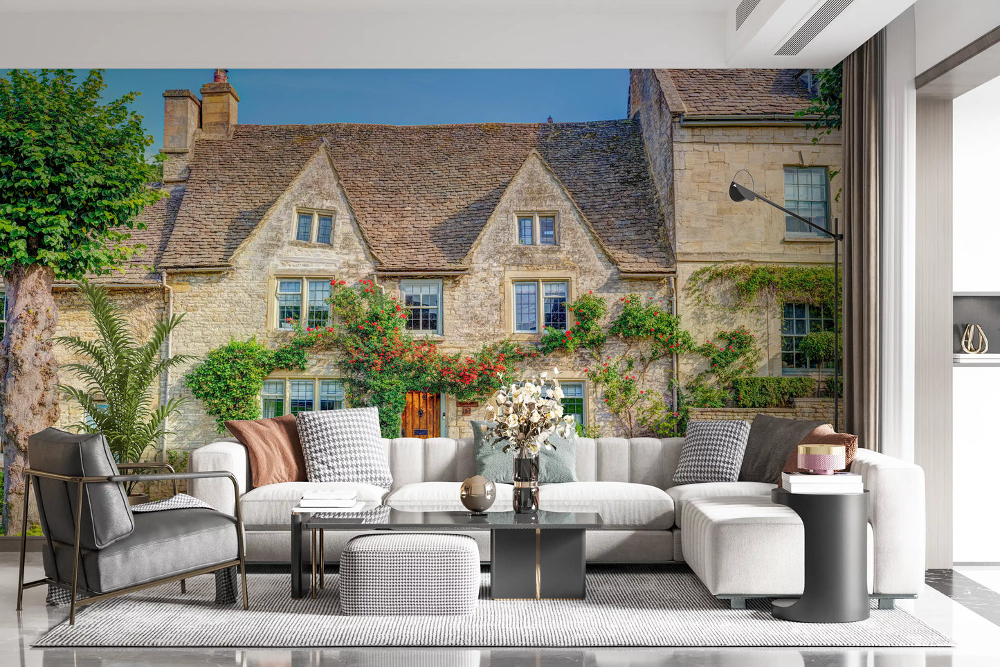 English Countryside Rose Garden Wall Mural