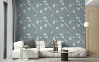 Classic turquoise wallpaper with vintage appeal