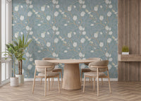 High-quality vintage turquoise wallpaper mural