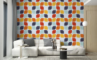 Artistic vintage wallpaper with vibrant hues
