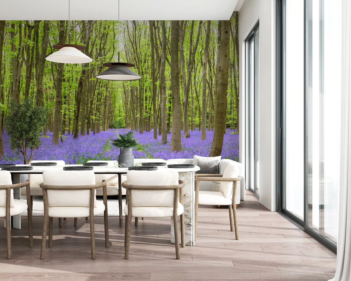 Springtime Woodland Floral Path Wall Mural