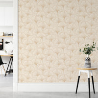 Minimalist ginkgo wallpaper for serene interiors

