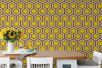 Brown and yellow wallpaper with retro feel
