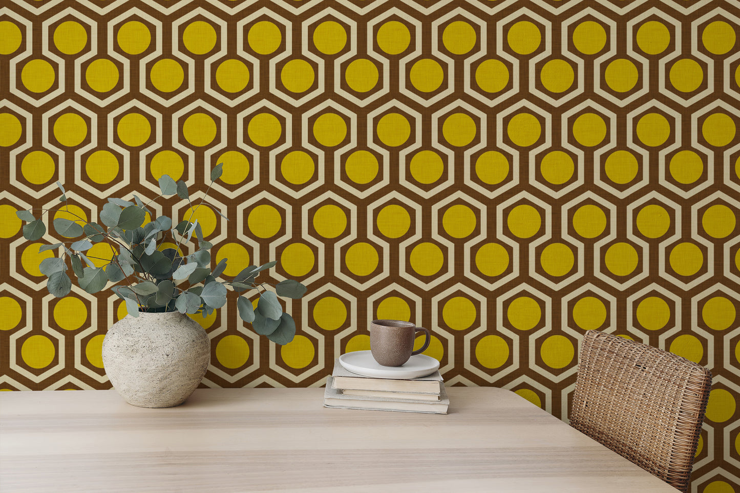 Geometric brown wallpaper for retro vibes
