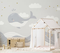 Whale dreams wallpaper for imaginative decor