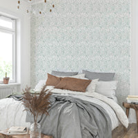 Muted floral mural for calm, elegant wall decor

