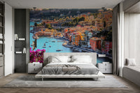 Serene wallpaper featuring stone buildings and blue sky

