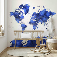 Artistic indigo map design for modern offices

