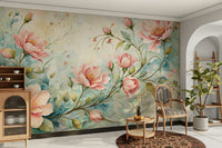 Blush Bloom Rhapsody wallpaper with soft pink florals

