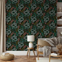 Bold nature wallpaper with garter snake aesthetics

