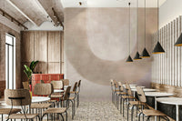 Modern mural in calming earth tones

