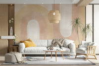 Serene peach wave wall covering

