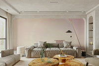 Wallpaper with illustrated beach huts and bunting

