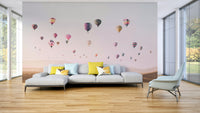 Air balloons wall mural for vibrant interiors

