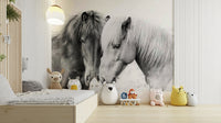 Beautiful horse love mural for bedrooms or living rooms

