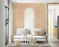 Gentle sunrise hues in desert haze wallpaper

