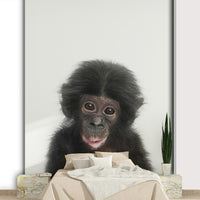 Smiling baby monkey wallpaper perfect for nurseries