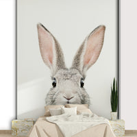Charming bunny wallpaper mural for nursery walls